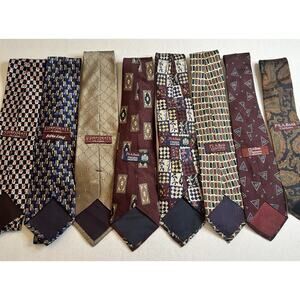 Lot 8 Vintage Jos A Bank Ties Geometric Stripes Medallion Corp Exec‎ Premier